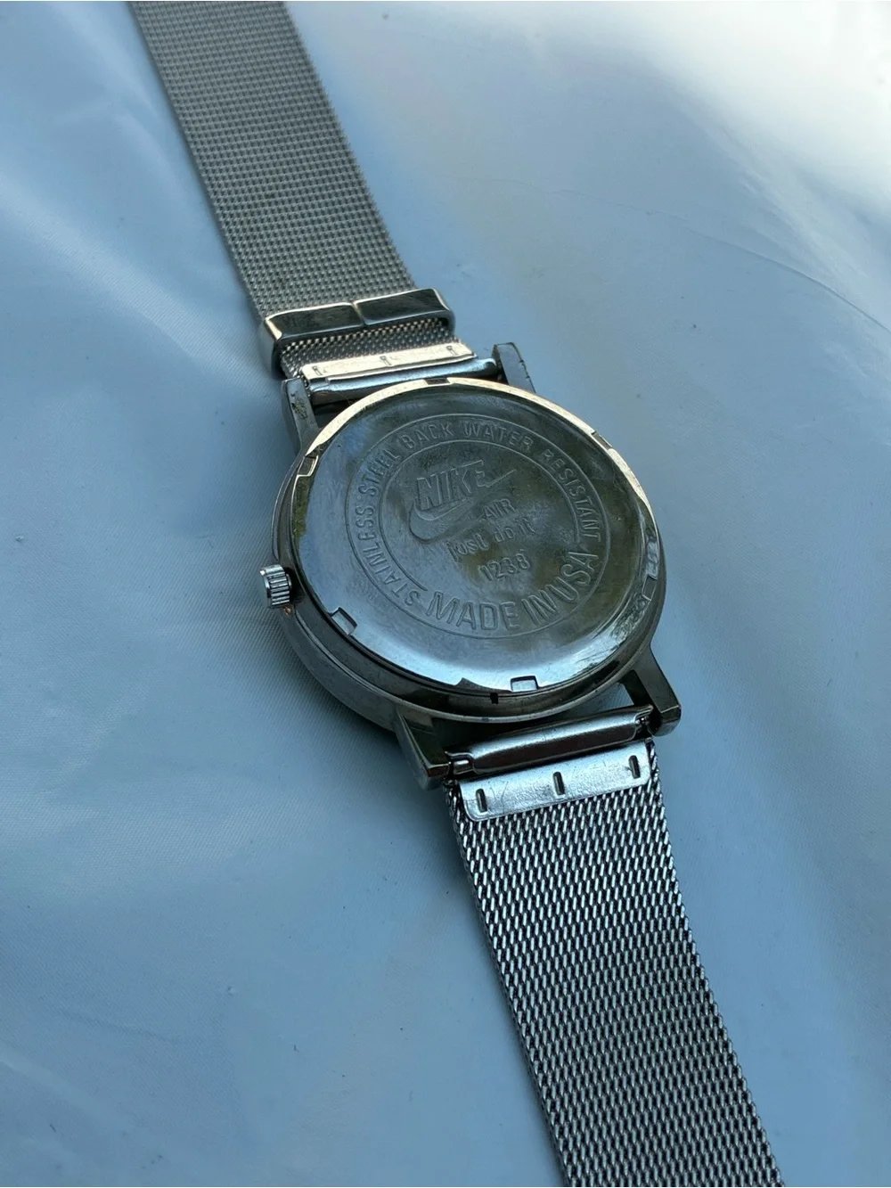 Retro Style Nike Watch Green Face Stainless Steel Mesh Band Quartz